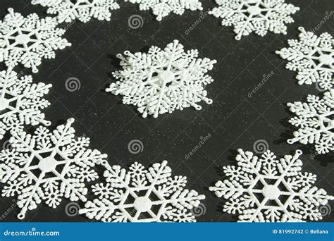 White Snowflakes on the Black Background Stock Photo - Image of cold, shape: 81992742