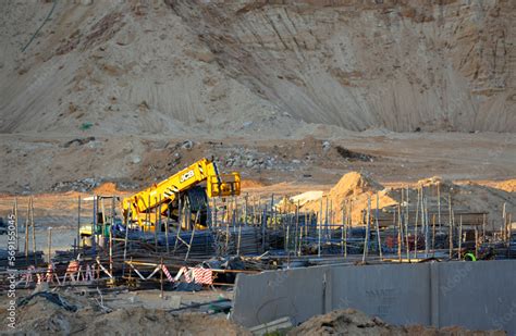 Giza, Egypt, February 4 2023: A construction site of new high rise in ...