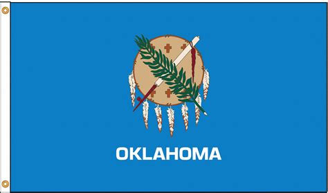 NYLGLO Oklahoma State Flag, 4 ftH x 6 ftW, Indoor, Outdoor - 5JFN7|144370 - Grainger