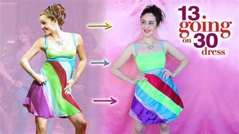 HOW TO MAKE THE ‘13 GOING ON 30’ STRIPE DRESS || Lucykiins - YouTube