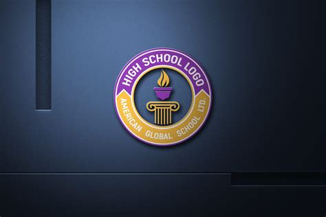 Modern High School Logo Design Free Template – GraphicsFamily