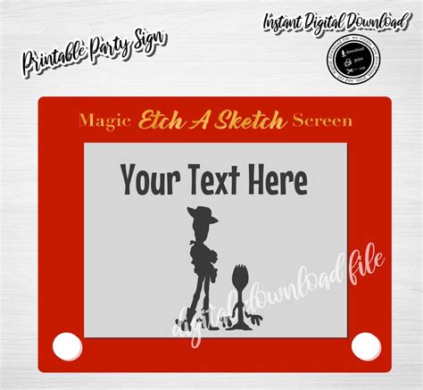 Printable Etch A Sketch Sign, TOY STORY Etch A Sketch,digital Download ...