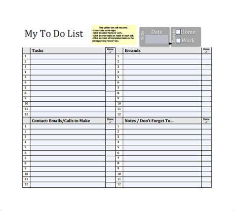 FREE 16+ Sample To Do List Templates in MS Word | Excel | PDF