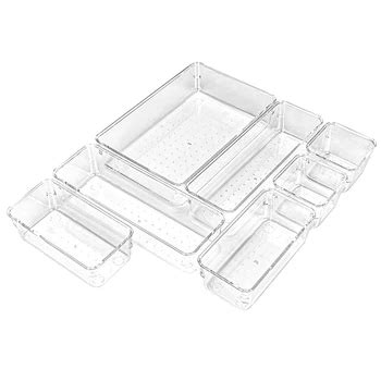 Clear Plastic Storage Drawers Stackable Clothes Dividers Desk Storage ...