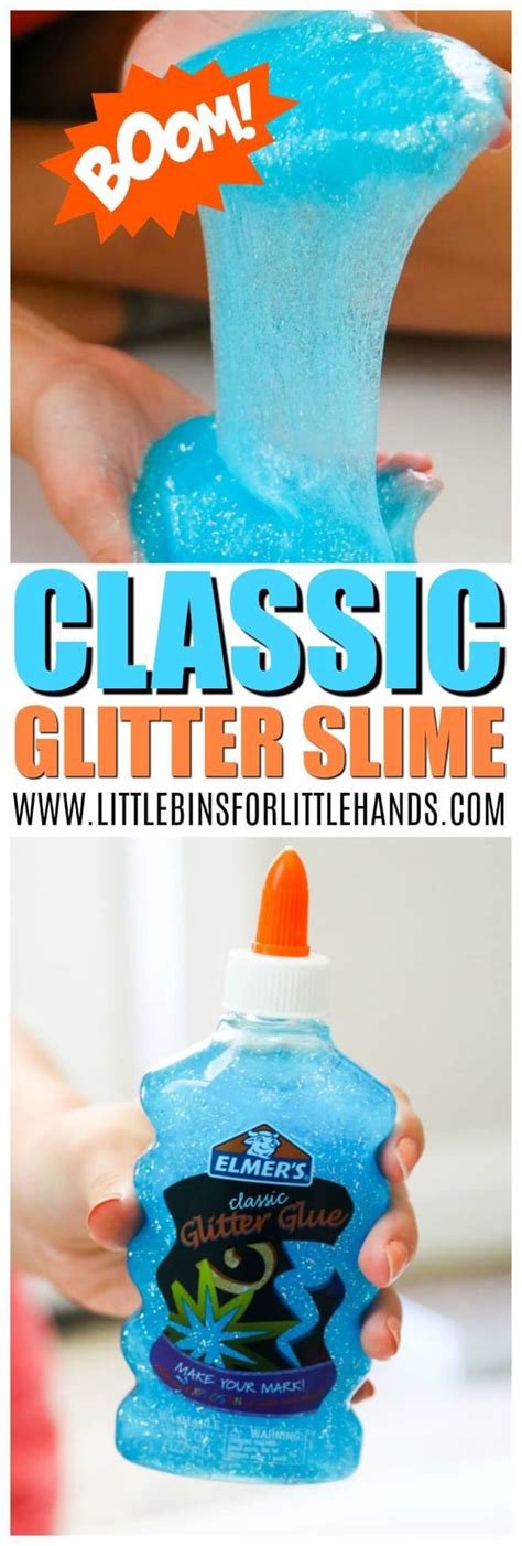 How to Make Slime With Glitter Glue - Little Bins for Little Hands