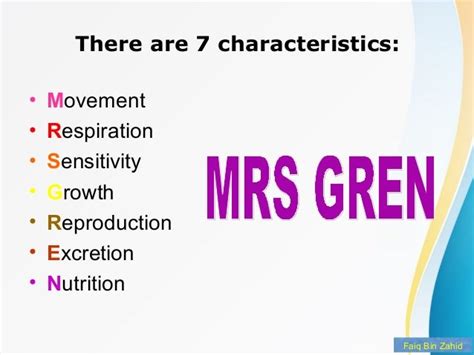 Seven Characteristics Of Living Organisms