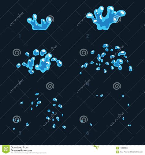 Dripping Water Special Effect Fx Animation Frames Sprite Sheet. Stock Vector - Illustrati ...