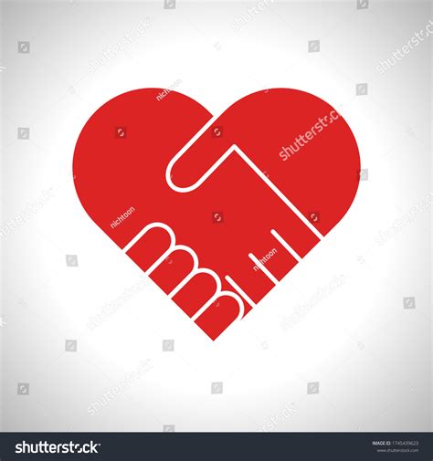 Handshake Forming Red Heart Symbol Kindness Stock Vector (Royalty Free) 1745439623 | Shutterstock