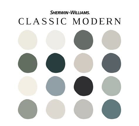 Sherwin Williams MODERN CLASSIC Color Palette - NISH