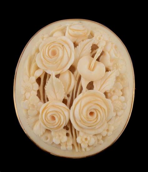 A mid Victorian carved ivory brooch, circa 1860 Bone Jewelry, Cameo ...