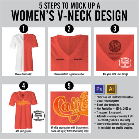 Women's V-Neck Mockup Templates - TheVectorLab