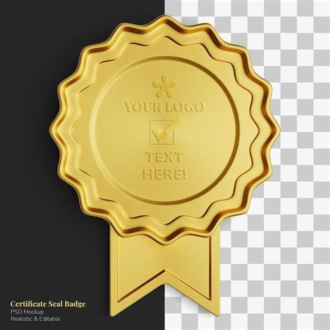 Premium PSD | Realistic elegant exclusive royal gold certificate seal badge