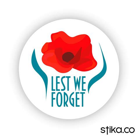 Lest we forget Poppy - 40mm Paper Labels - Pack of 24 - stika.co