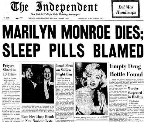 The death of a star: Actress Marilyn Monroe dies from an overdose (1962 ...