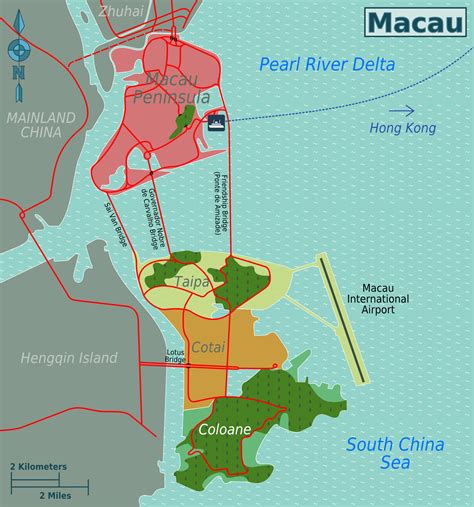 Large districts map of Macau | Macau | Asia | Mapsland | Maps of the World