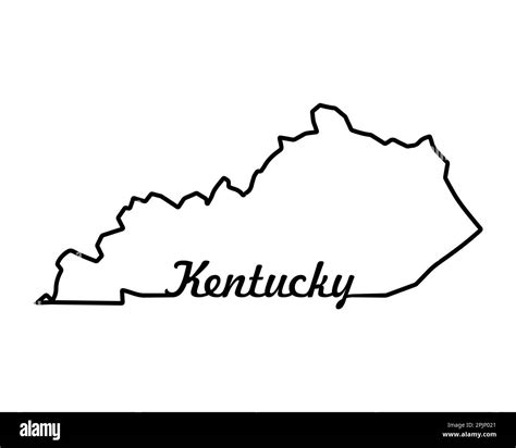 Kentucky state map. US state map. Kentucky outline symbol. Retro typography. Vector illustration ...