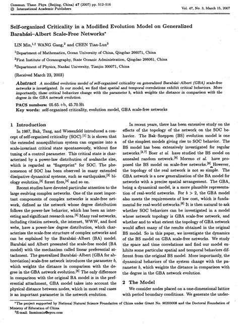 (PDF) Self-organized Criticality in a Modified Evolution Model on ...