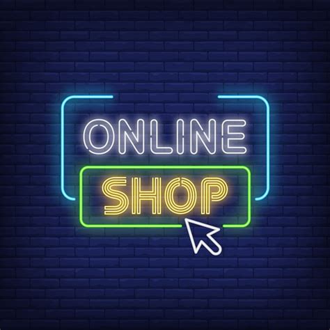 Tienda online de letrero de neón. | Vector Gratis