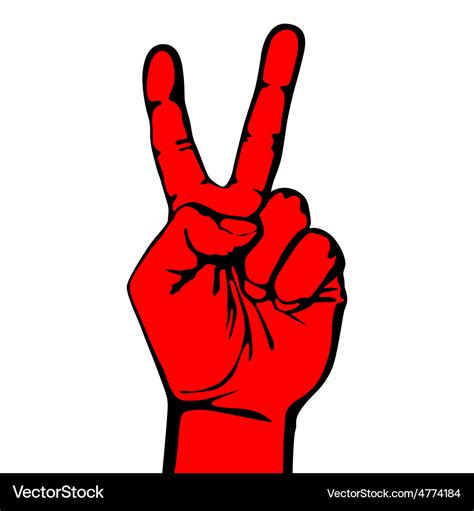 V hand victory symbol logo design creative win Vector Image