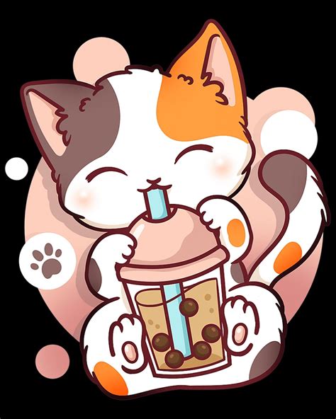 Boba Tea Cartoon Images Boba Tea Cartoon Png Cute Cat Bubble Tea | The ...