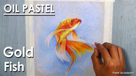 Oil Pastel Fish Drawing step by step : Gold Fish