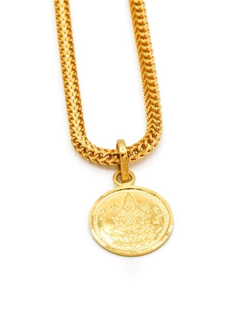 22ct Gold Laxmi Mata Coin Pendant | Roop Darshan