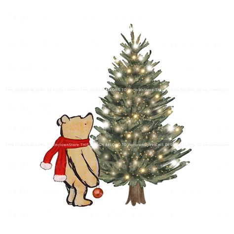 Winnie The Pooh And Christmas Tree PNG Download File