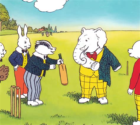 Rupert Bear and friends play cricket | Children's book illustration, Bear pictures, Winnie the poo