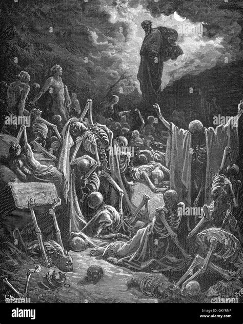 Engraving of The Vision of The Valley of Dry Bones by Gustave Doré ...