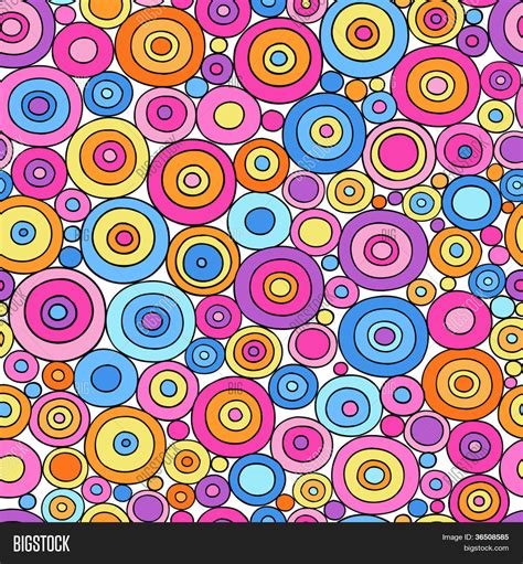 Colorful Circle Doodles Seamless Vector & Photo | Bigstock