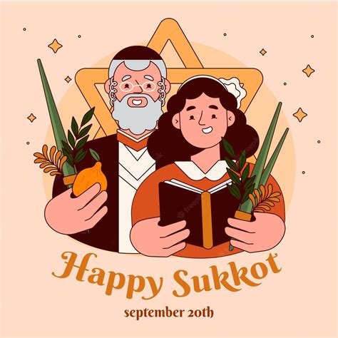 Free Vector | Flat illustration of people celebrating sukkot