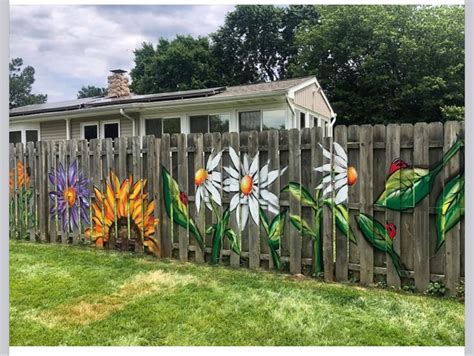 Fence Painting | Garden fence art, Garden mural, Backyard fence decor