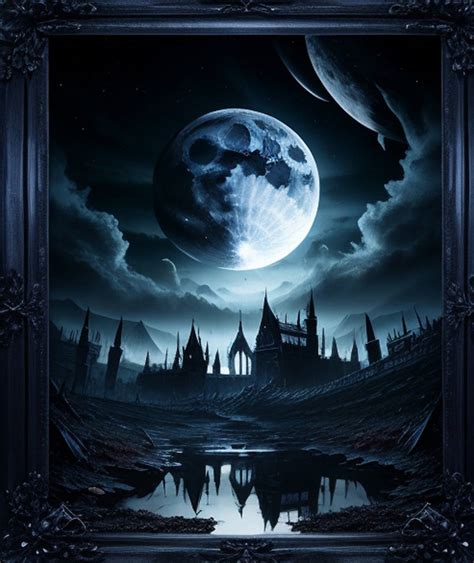 Framed Dark Moon LandScape by AiWitchCrafts on DeviantArt