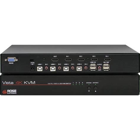 Rose Electronics 4x1 Vista HDMI 4K KVM Switch KVM-4TUH/A1 B&H