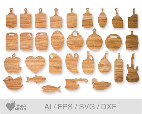 Cutting Kitchen Boards 30 Shapes SVG Eps Dxf Ai. Boards | Etsy UK