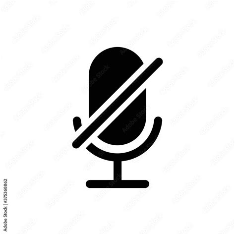 Microphone Audio Muted illustration. Mute Microphone icon. Retro microphone icon. Stock Vector ...