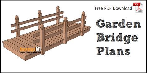 Flat Garden Bridge Plans - DIY Landscape Bridge - Construct101