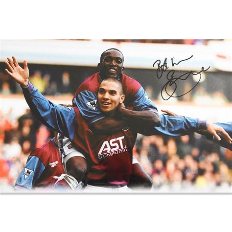 Stan Collymore Aston Villa Goal Celebration Signed Large Photograph - PlayOnPro