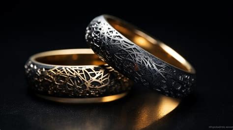 Premium AI Image | wedding rings on black background