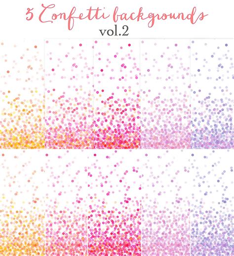 Pink confetti backgrounds set | Free download