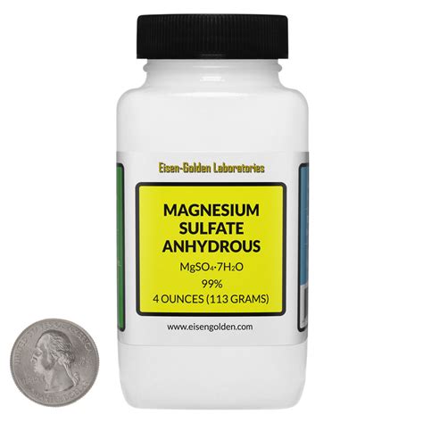 Magnesium Sulfate Anhydrous 4 Ounces 1 Bottle