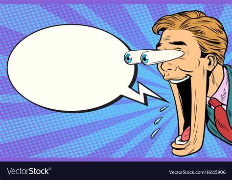 Hyper expressive reaction cartoon man face comic Vector Image