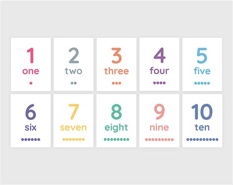 Numbers 1-10 flashcards for kids: Free printable download