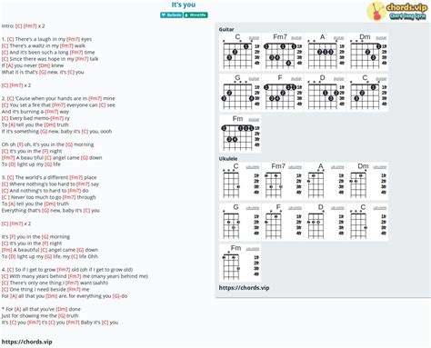 Chord: It's you - tab, song lyric, sheet, guitar, ukulele | chords.vip