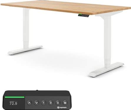 Ergotopia Desktopia Pro X sit-stand desk, 180x80cm, solid wood oak/white | Price Comparison ...