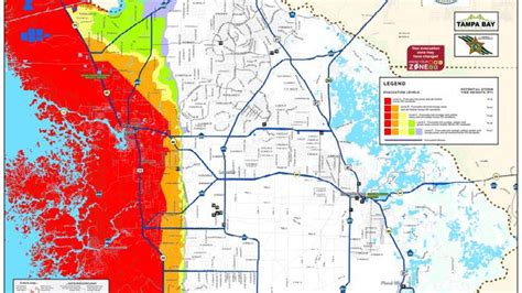 Citrus County map displaying evacuation zones, Zone A in red.