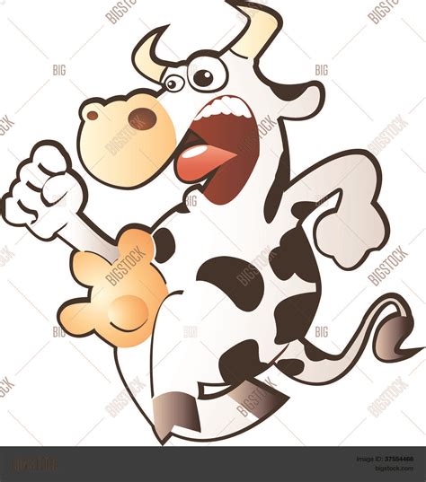 Funny Running Cow Vector & Photo (Free Trial) | Bigstock