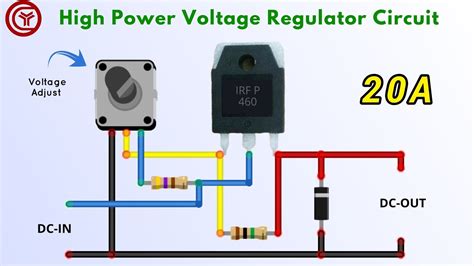 0-35v adjustable voltage regulator using single Mosfet - YouTube