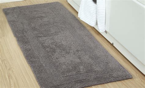 Addy Home 100% Cotton Loop Textured Reversible Bath Rug - Grey (24 In X ...