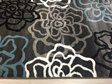 Rugshop Contemporary Modern Floral Flowers Area Rug, 3'3" x 5'3", Gray ...